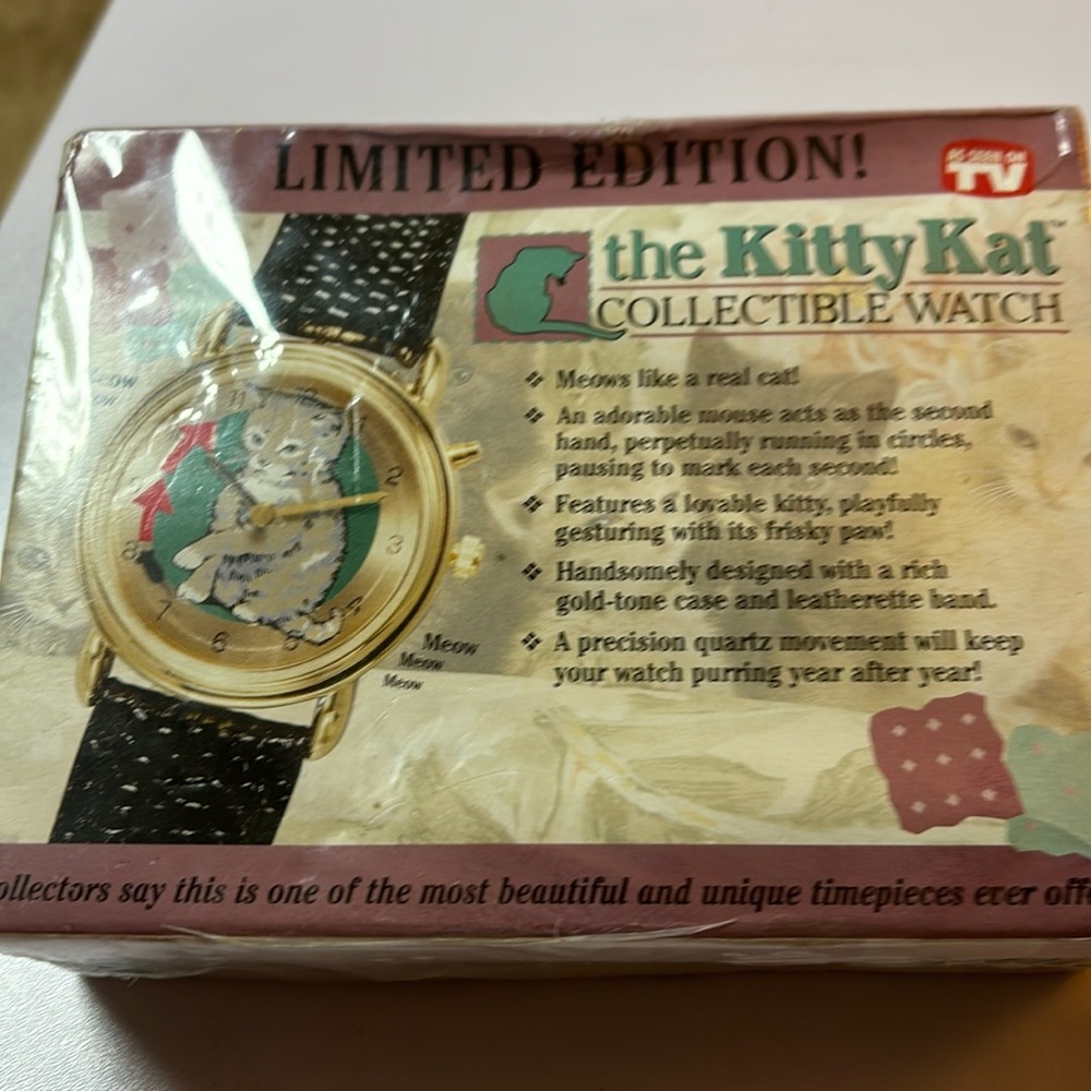 Vintage cat watch still in original box